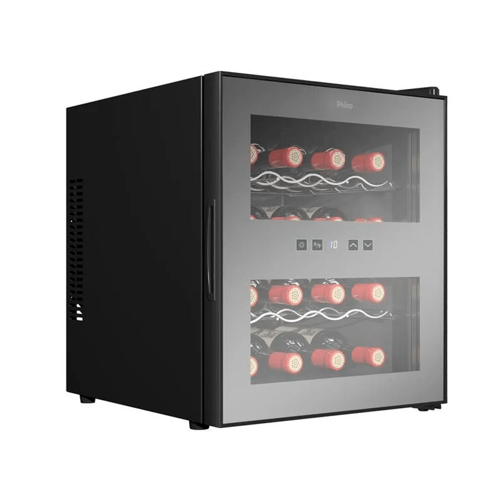 Adega Philco PAD16E para 16 garrafas Preto/Cinza