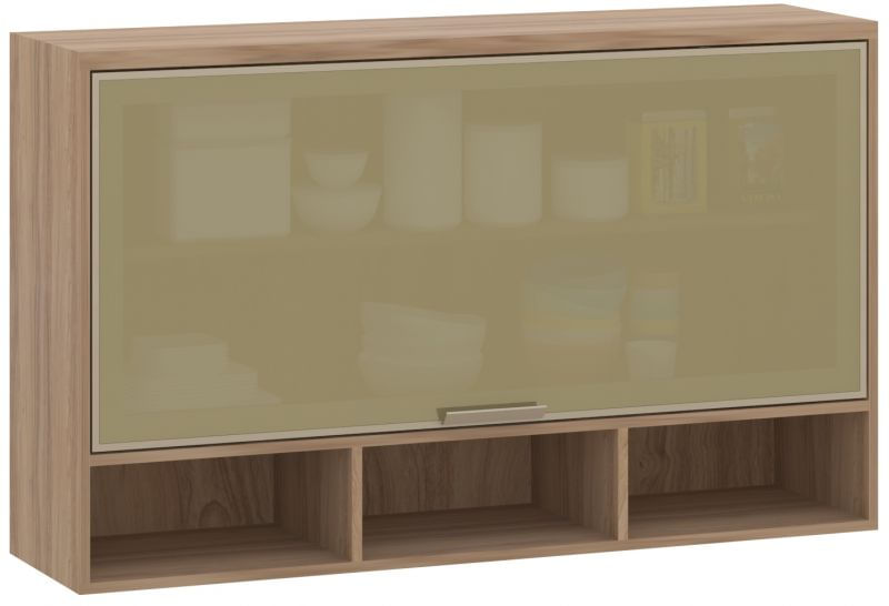 Armário Aéreo 120cm Lari com Porta Basculante Luciane Cozinhas Reflecta Bronze